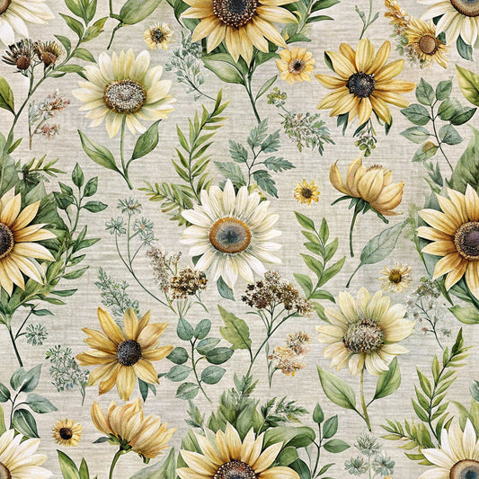 Country Floral Pattern 4 Quilting Cotton Fabric