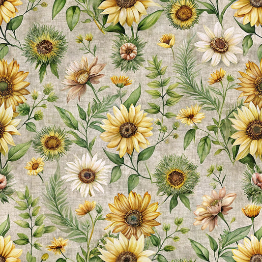 Country Floral Pattern 5 Quilting Cotton Fabric