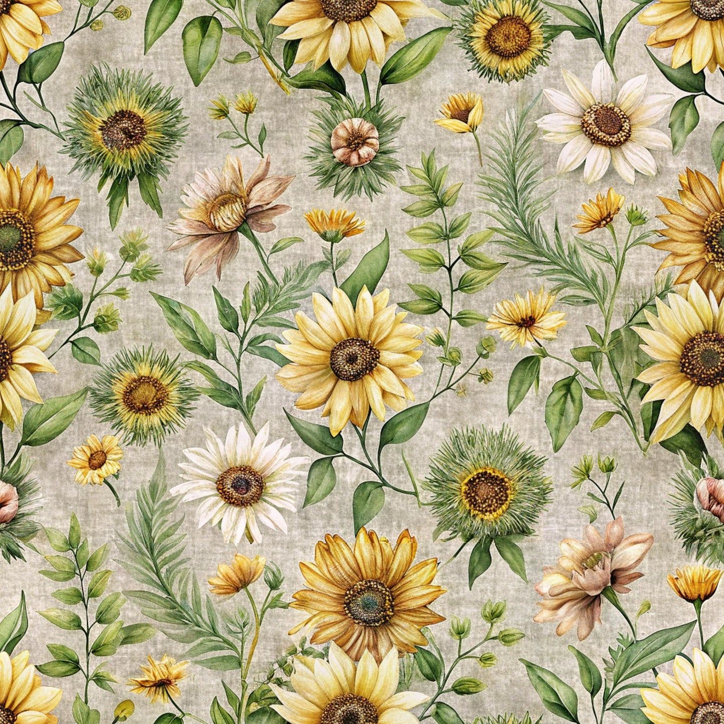 Country Floral Pattern 5 Quilting Cotton Fabric