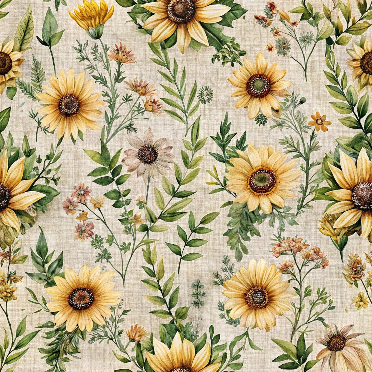 Country Floral Pattern 6 Quilting Cotton Fabric