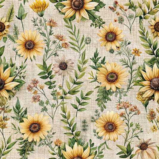 Country Floral Pattern 6 Quilting Cotton Fabric