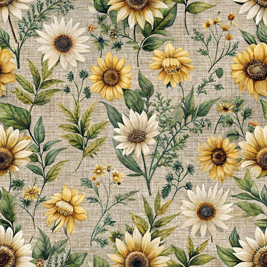 Country Floral Pattern 8 Quilting Cotton Fabric