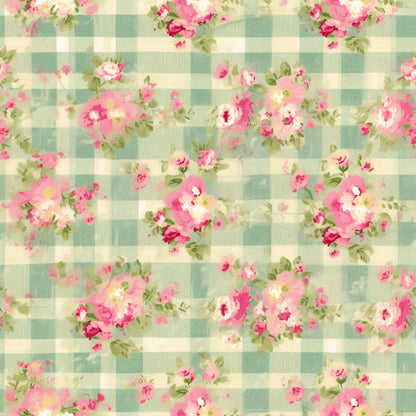 Country Girl Pastel Pink Plaid Pattern 11 Quilting Cotton Fabric