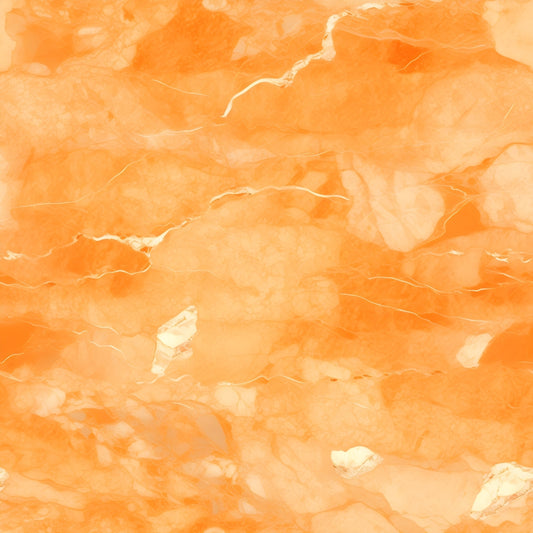 A vibrant orange marble pattern featuring swirling white veins and textured layers, creating a dynamic and warm design.