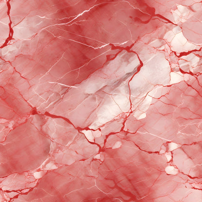 Red marble texture with white and pink veining, showing intricate patterns and natural cracks.