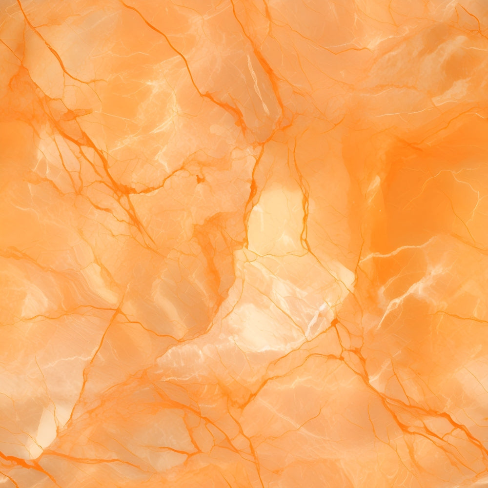 Marble texture with shades of orange and white, featuring interlacing veins and a glossy finish.