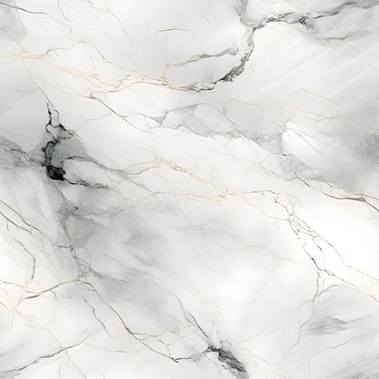 Marble texture with light gray and white patterns, featuring black and beige veining across the surface.