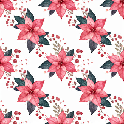 Cranberry Christmas Elegance Pattern 1 Quilting Cotton Fabric