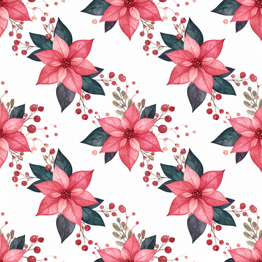 Cranberry Christmas Elegance Pattern 1 Quilting Cotton Fabric