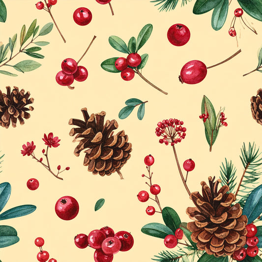 Cranberry Christmas Elegance Pattern 22 Quilting Cotton Fabric