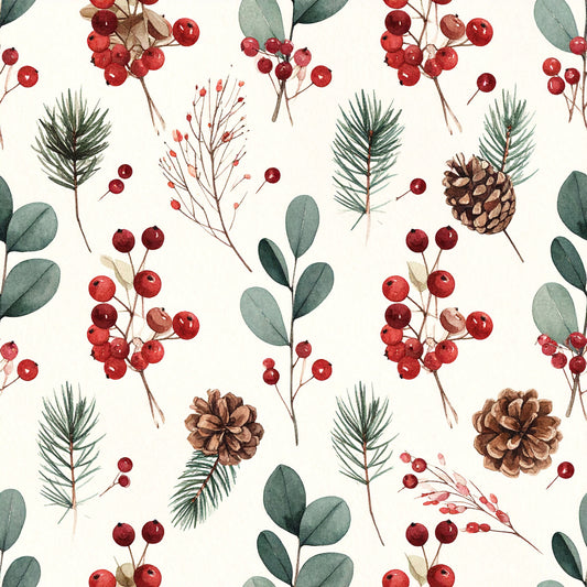 Cranberry Christmas Elegance Pattern 4 Quilting Cotton Fabric