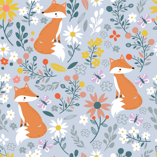 Cute Baby Fox Pattern 1 Quilting Cotton Fabric