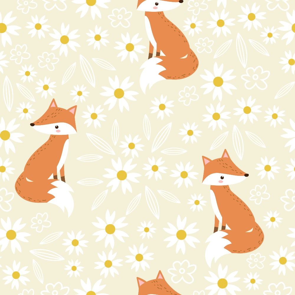 Cute Baby Fox Pattern 3 Quilting Cotton Fabric