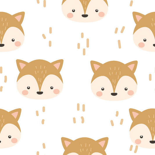 Cute Baby Fox Pattern 4 Quilting Cotton Fabric