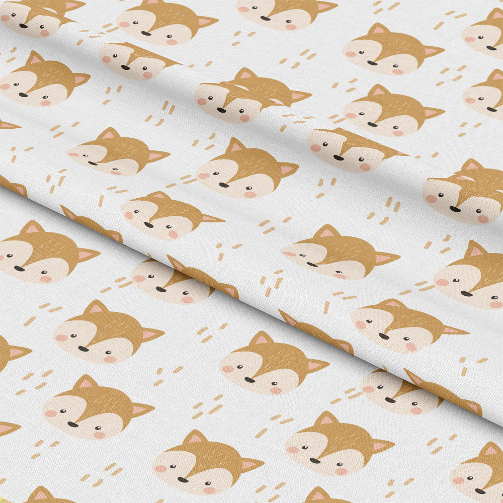 Cute Baby Fox Pattern 4 Quilting Cotton Fabric