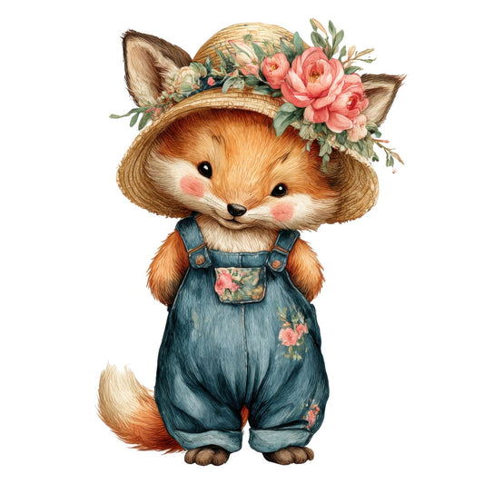 Cute Boho Fox Fabric Panel