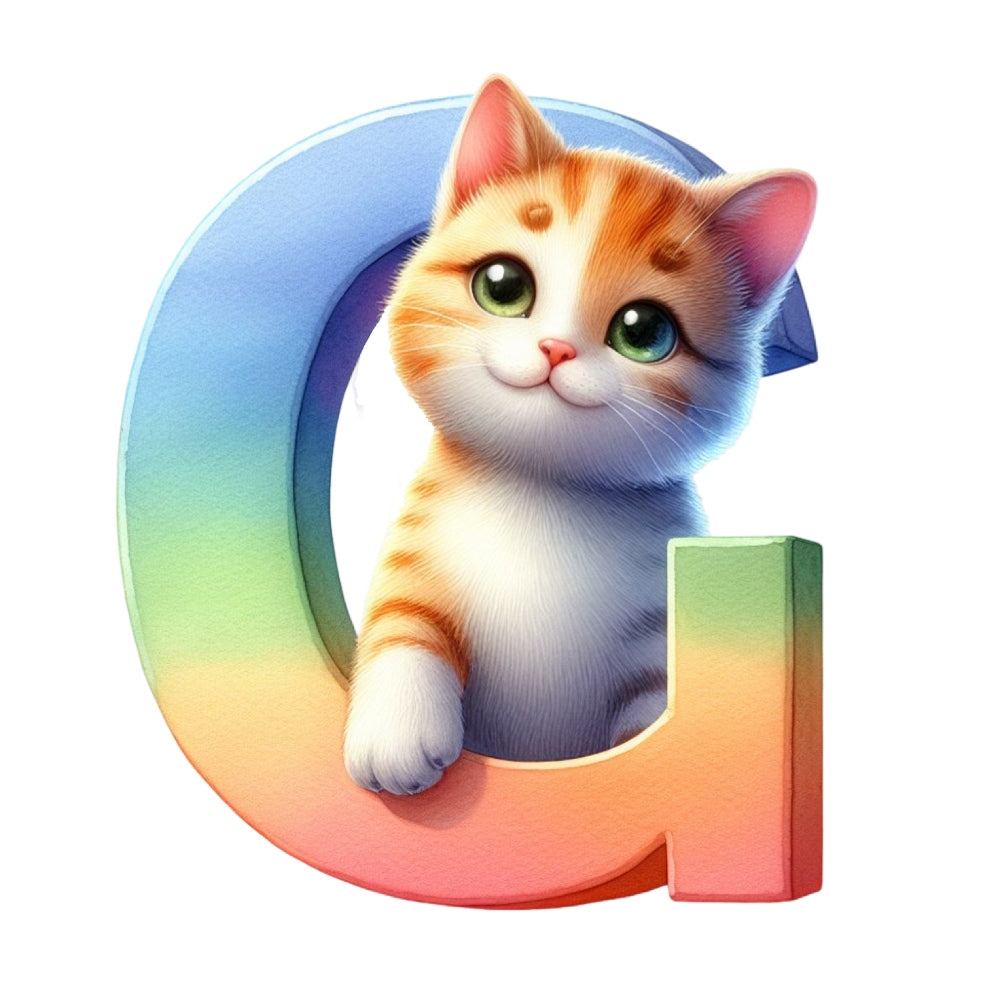 Cute Cats Letter G Fabric Panel