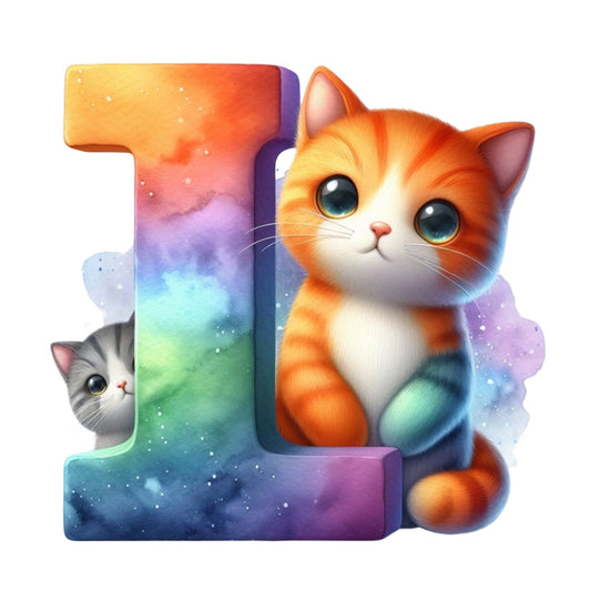Cute Cats Letter I Fabric Panel