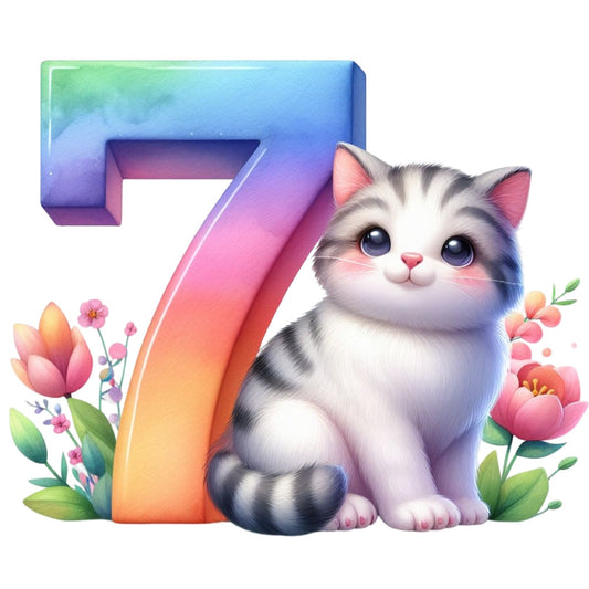 Cute Cats Number 7 Fabric Panel