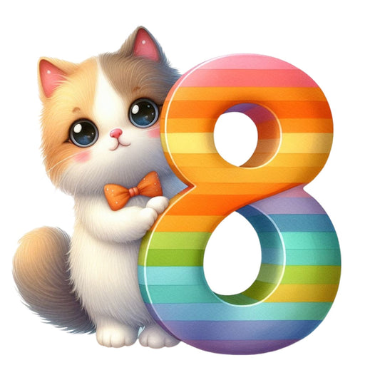 Cute Cats Number 8 Fabric Panel