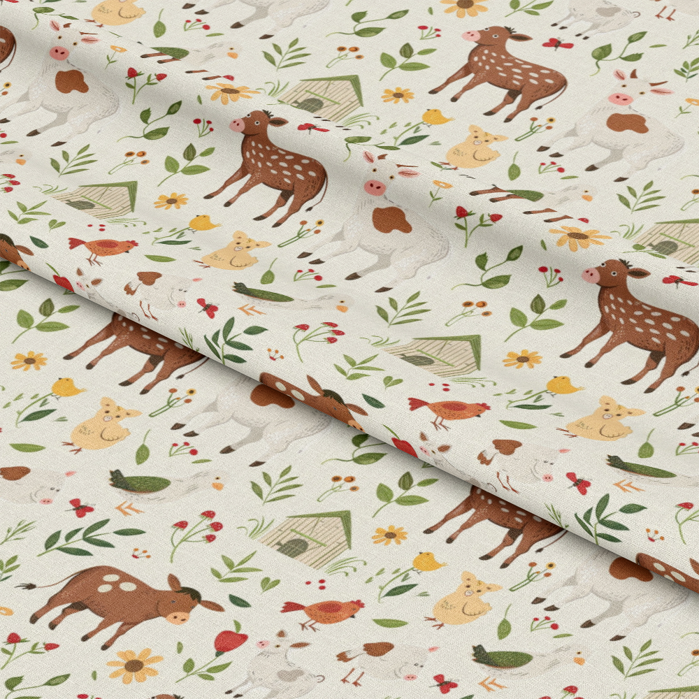 Cute Farm Babies Pattern 12 Quilting Cotton Fabric