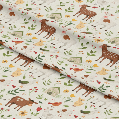 Cute Farm Babies Pattern 12 Quilting Cotton Fabric