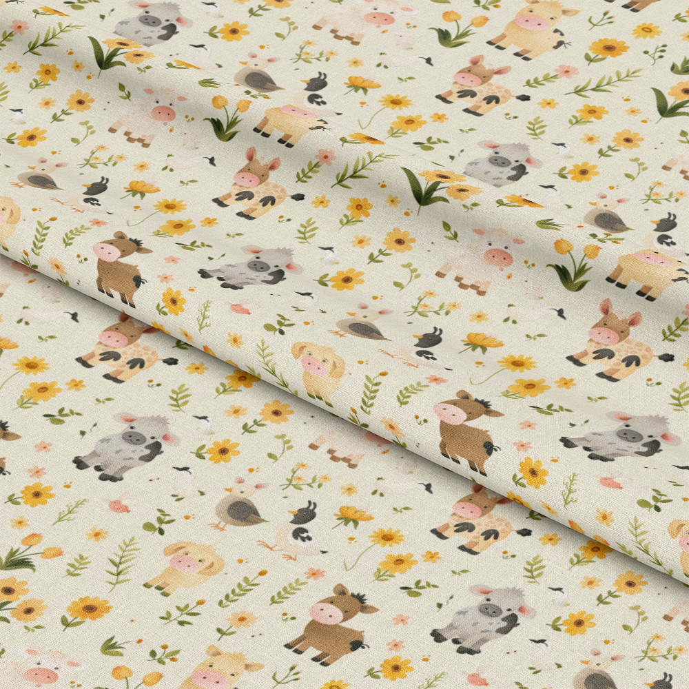 Cute Farm Babies Pattern 13 Quilting Cotton Fabric