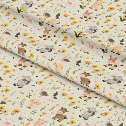 Cute Farm Babies Pattern 13 Quilting Cotton Fabric
