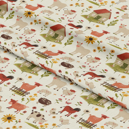 Cute Farm Babies Pattern 14 Quilting Cotton Fabric