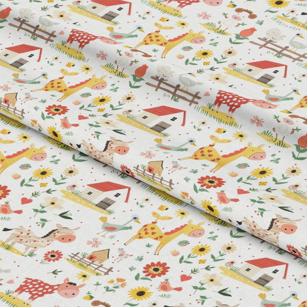 Cute Farm Babies Pattern 2 Quilting Cotton Fabric