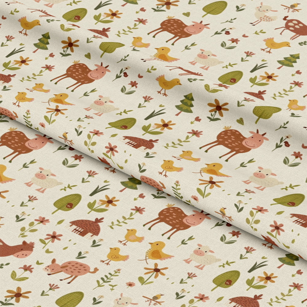 Cute Farm Babies Pattern 3 Quilting Cotton Fabric