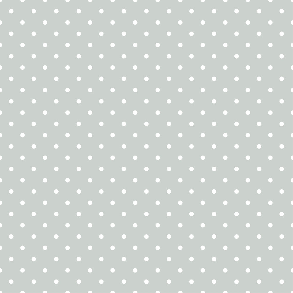 A light gray background with evenly spaced small white polka dots.