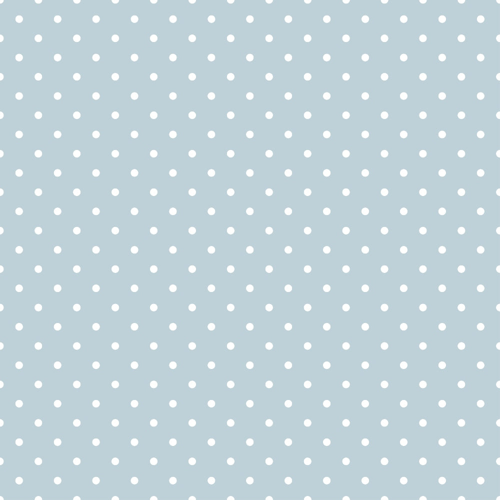 Light blue background with a pattern of evenly spaced small white polka dots.