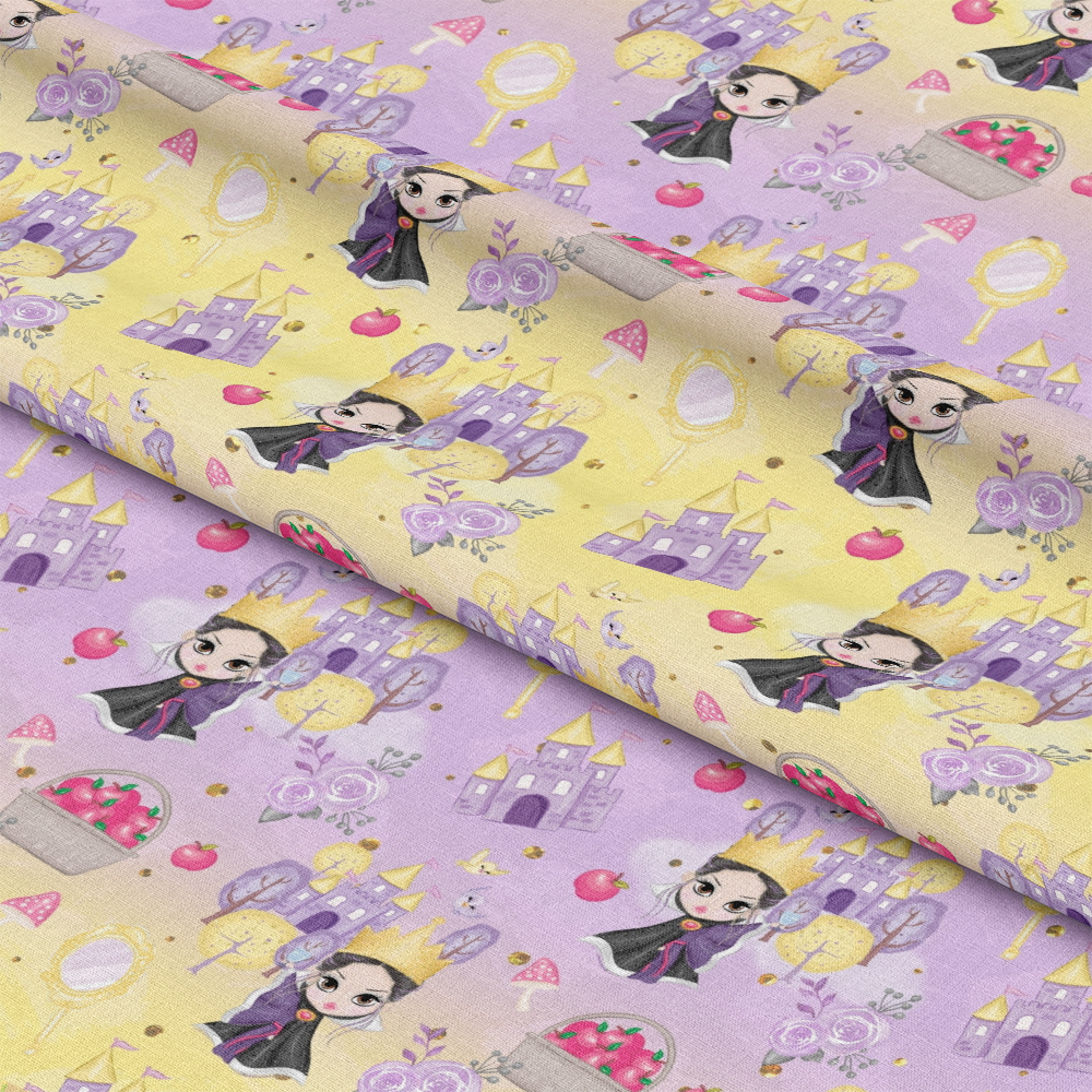 Cute Snow White Fairy Tale Pattern 1 Quilting Cotton Fabric