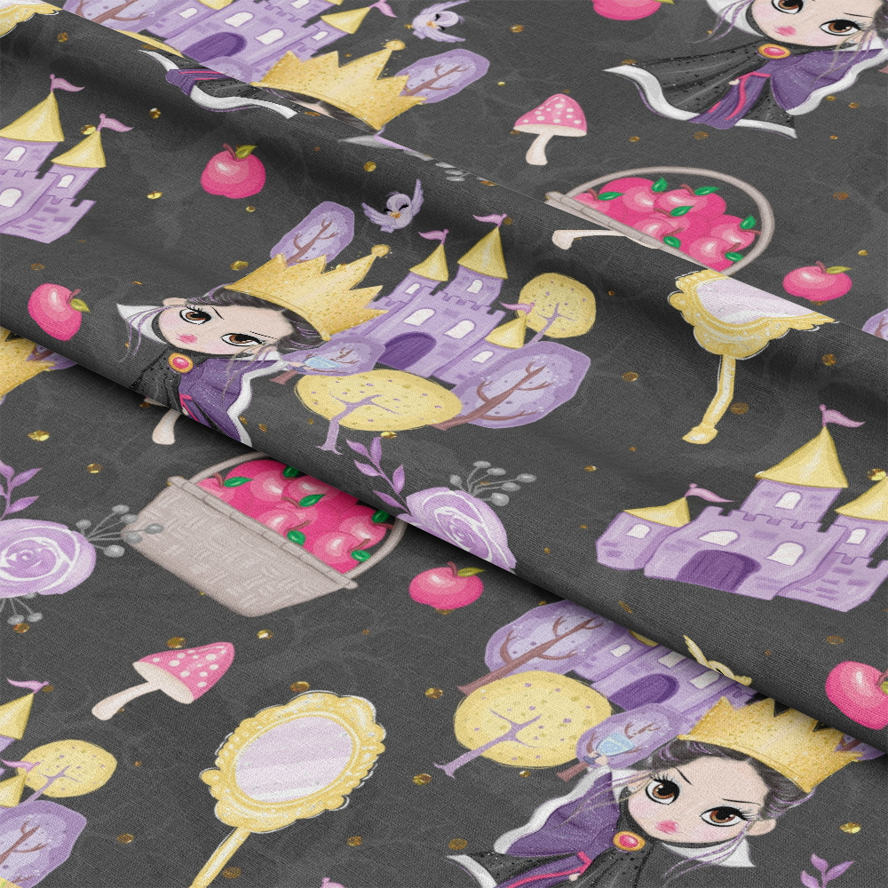 Cute Snow White Fairy Tale Pattern 8 Quilting Cotton Fabric