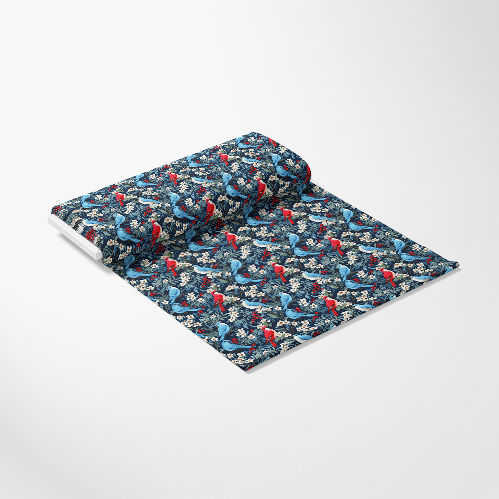 Cute Winter Birds Pattern 7 Quilting Cotton Fabric