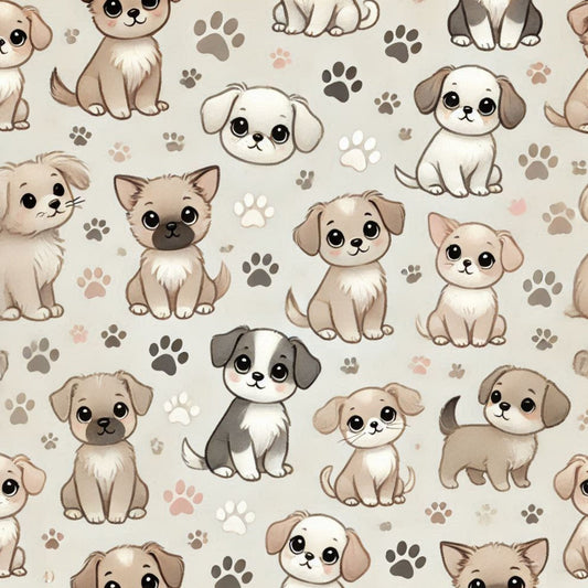 Cute Dog Pattern 1 Quilting Cotton Fabric