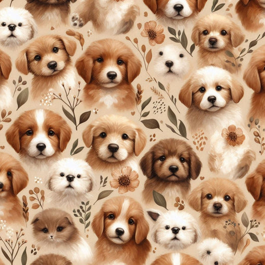 Cute Dog Pattern 10 Quilting Cotton Fabric
