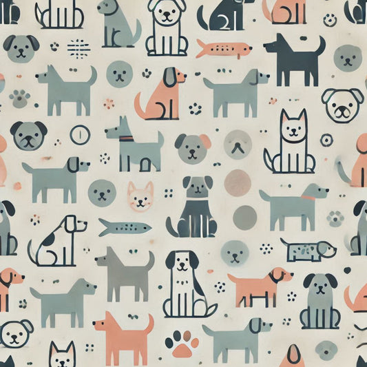 Cute Dog Pattern 13 Quilting Cotton Fabric