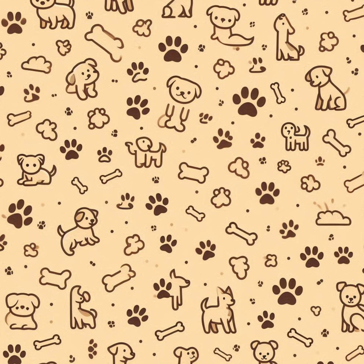 Cute Dog Pattern 16 Quilting Cotton Fabric