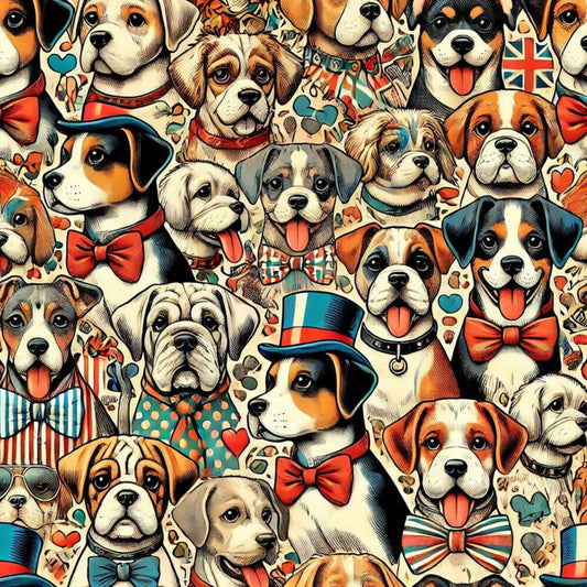 Cute Dog Pattern 17 Quilting Cotton Fabric