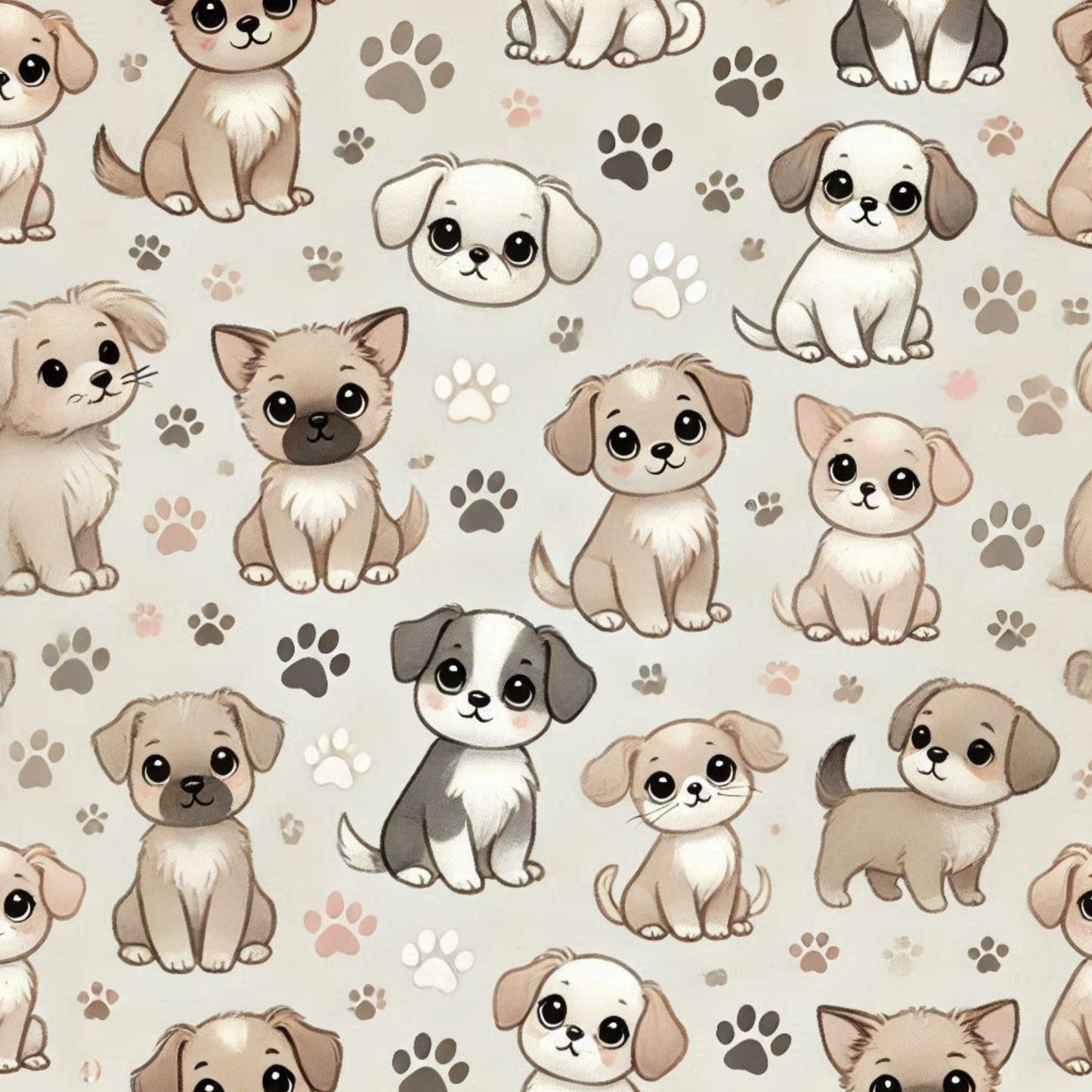 Cute Dog Pattern 1 Quilting Cotton Fabric