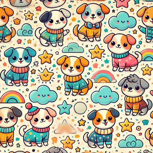 Cute Dog Pattern 22 Quilting Cotton Fabric