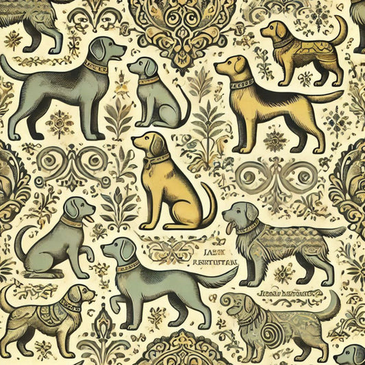 Cute Dog Pattern 24 Quilting Cotton Fabric