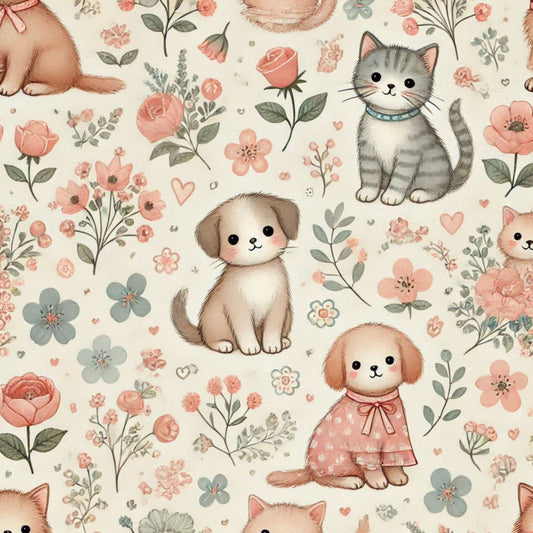 Cute Dog Pattern 25 Quilting Cotton Fabric