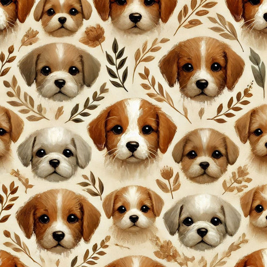 Cute Dog Pattern 3 Quilting Cotton Fabric