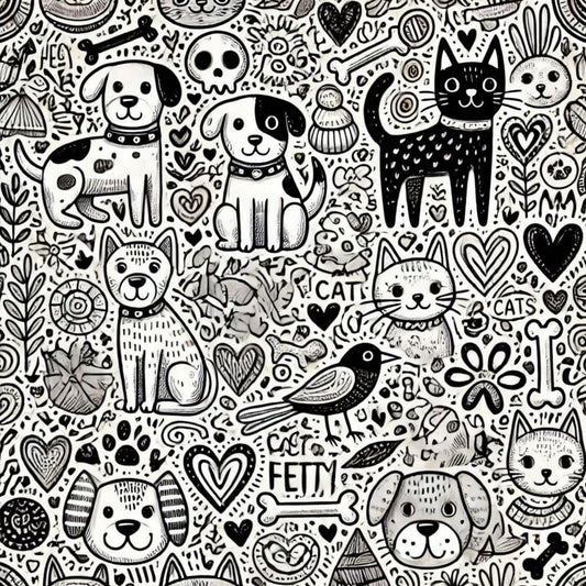 Cute Dog Pattern 30 Quilting Cotton Fabric