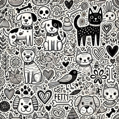 Cute Dog Pattern 30 Quilting Cotton Fabric