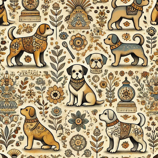 Cute Dog Pattern 32 Quilting Cotton Fabric