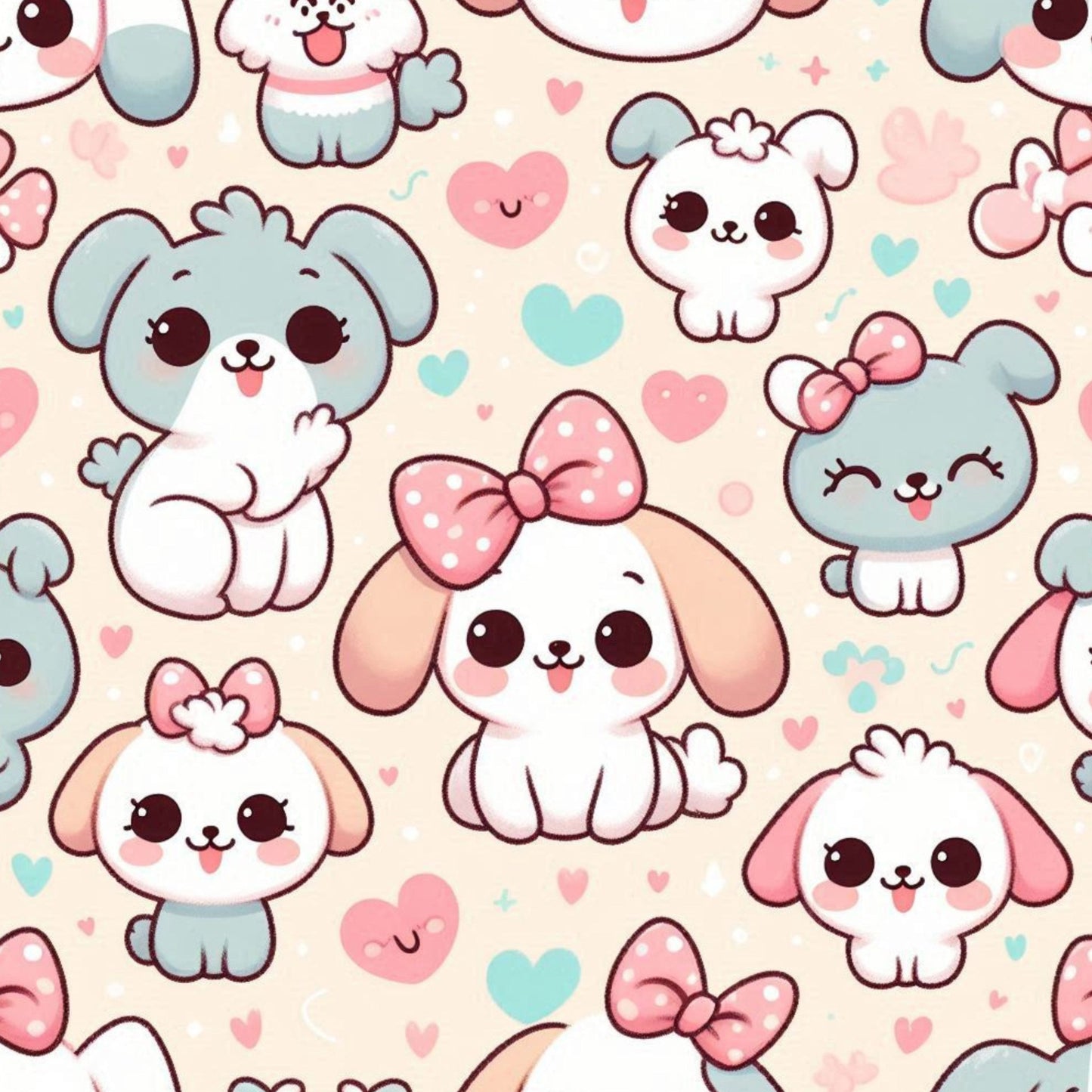 Cute Dog Pattern 6 Quilting Cotton Fabric